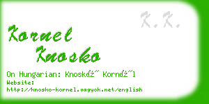 kornel knosko business card